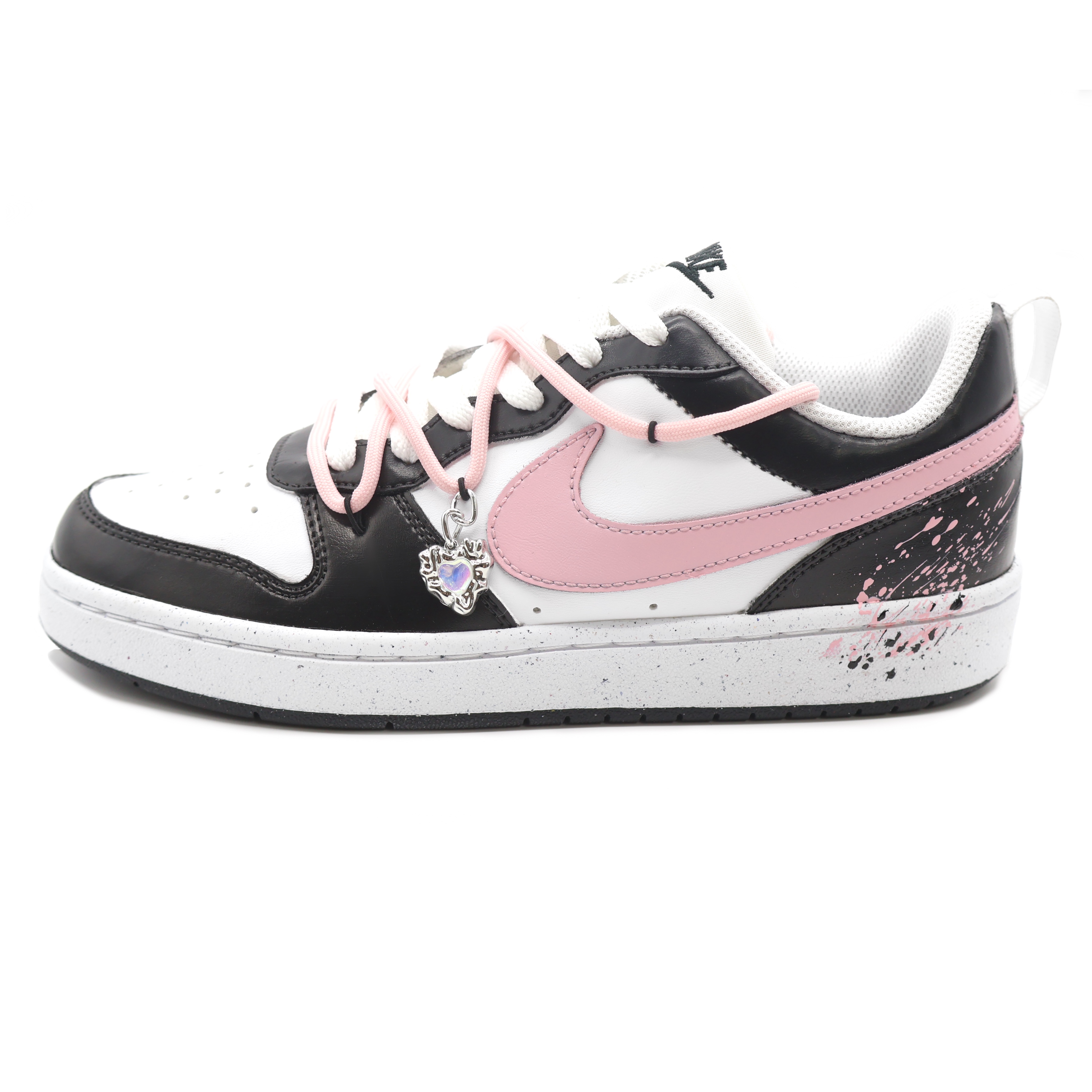 

Кроссовки Nike Court Borough Skateboarding Shoes Women's Low-top Black, Pink, White, черный