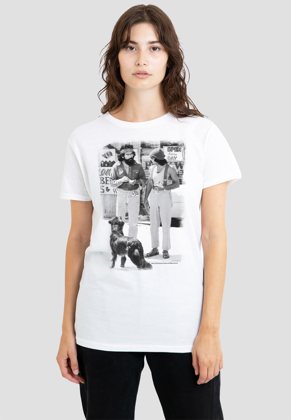 

Футболка с принтом UP IN SMALLOKE CHEECH CHONG DOG Cotton Soul, белый