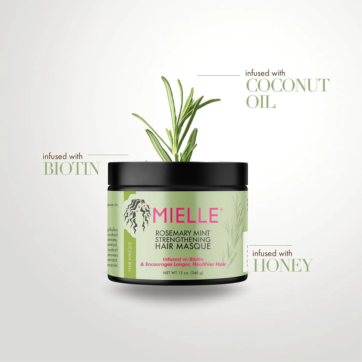 Укрепляющая маска для волос Mielle Rosemary Mint, 340 мл ‎Mielle — фото 2
