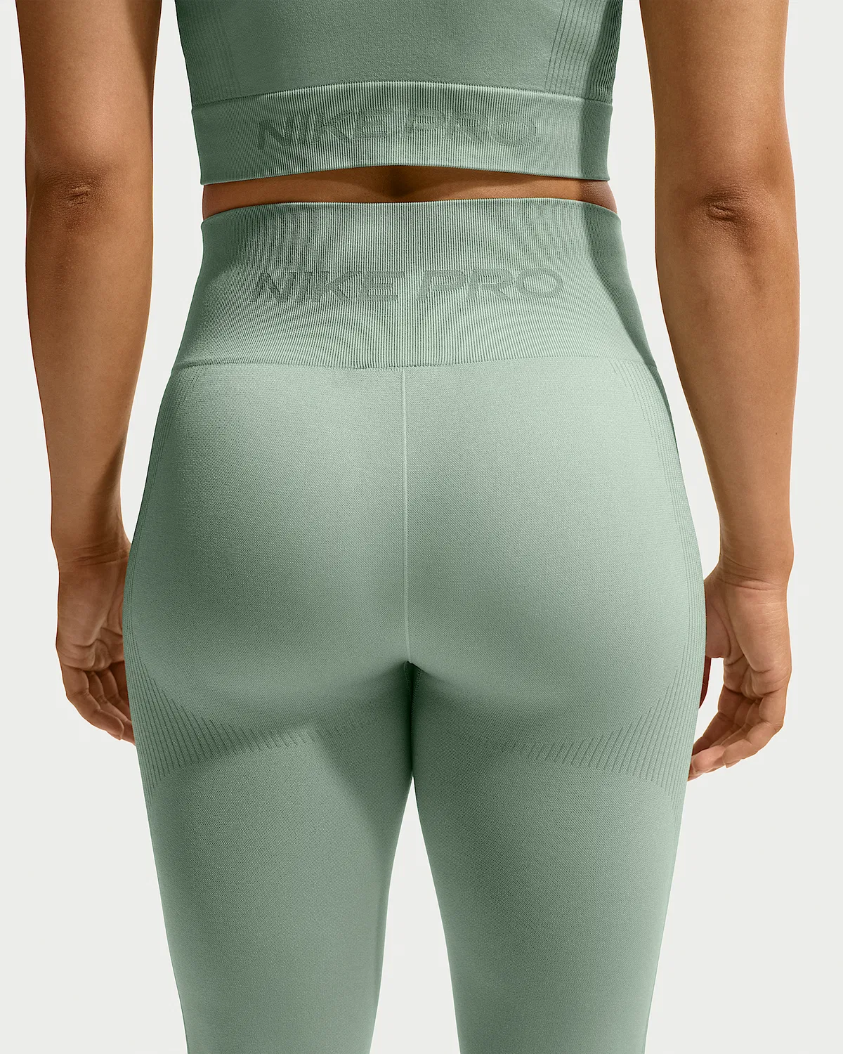 Женские леггинсы Nike Pro Seamless с высокой посадкой 7/8, Steam — фото 3