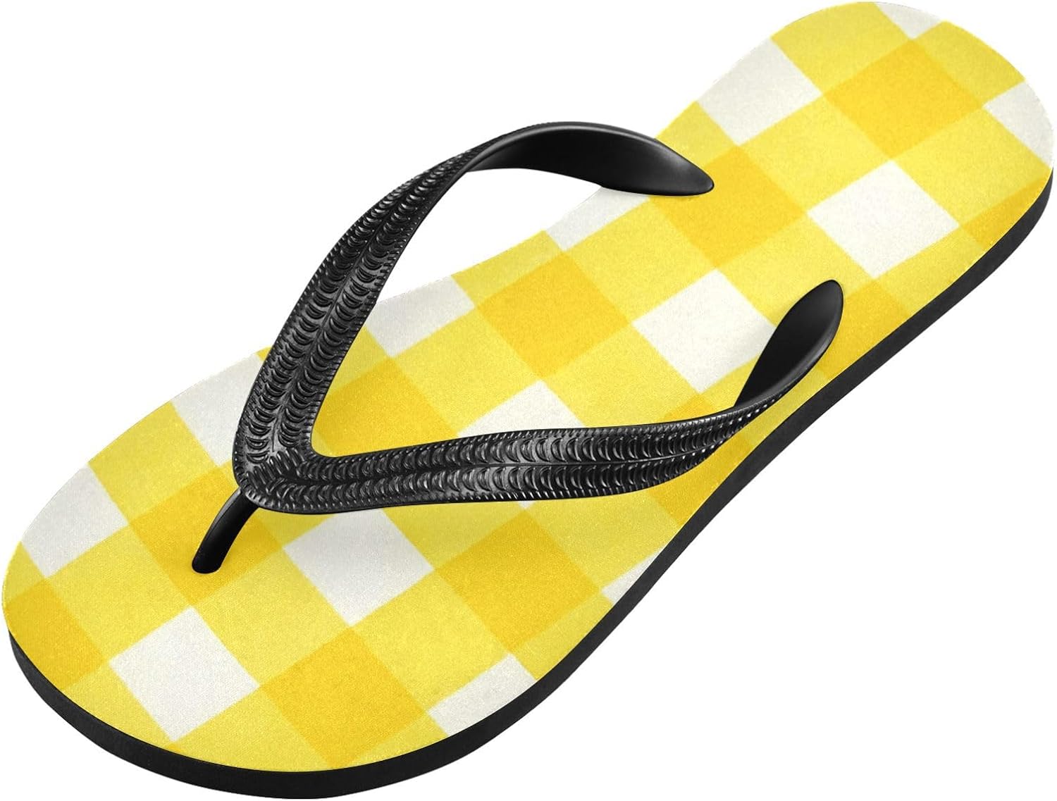 

Женские пляжные летние повседневные шлепанцы с пледовой Buffalo желтой расцветкой, быстро сохнущие сандалии для мужчин A2301A230 Umiriko