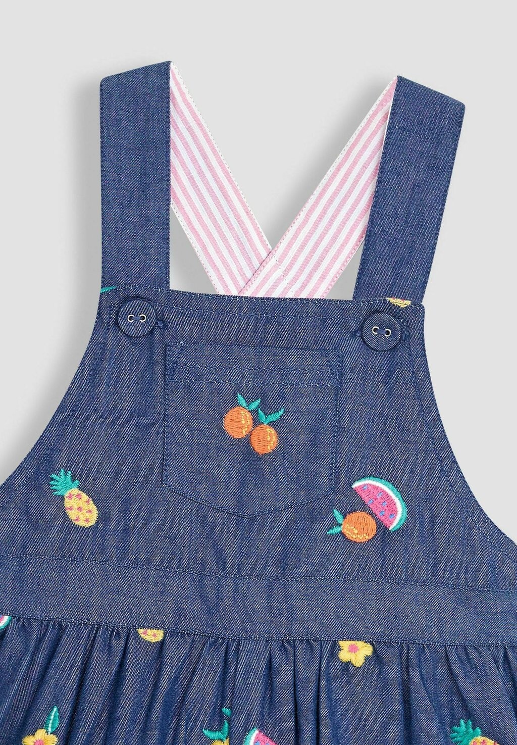 

Брюки-уздечки Summer Fruits Embroidered Regular Fit JoJo Maman Bébé, синий