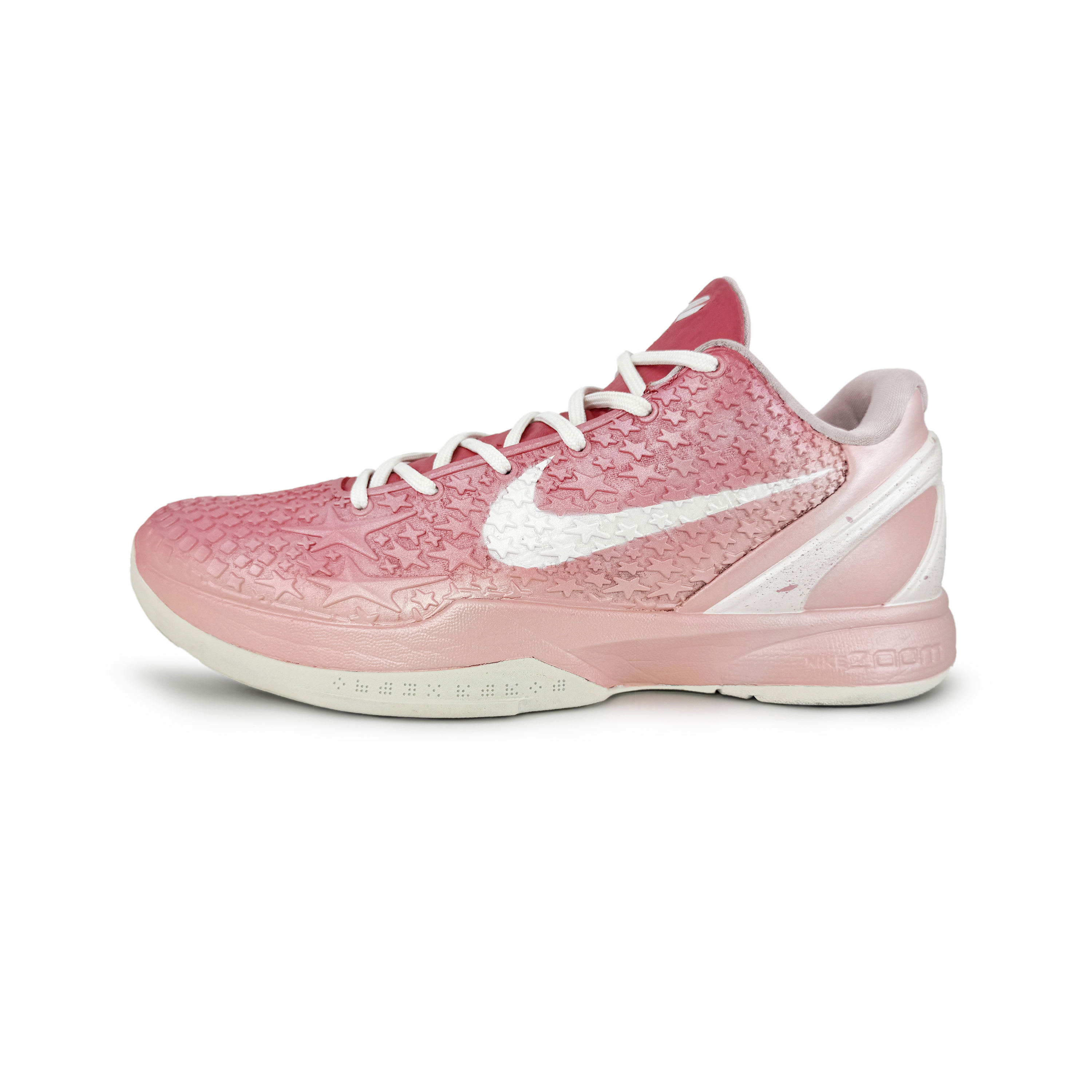 

Nike Баскетбольные кроссовки Zoom Kobe 6 с амортизацией, износостойкие, низкие, мужские, розовые, белые
