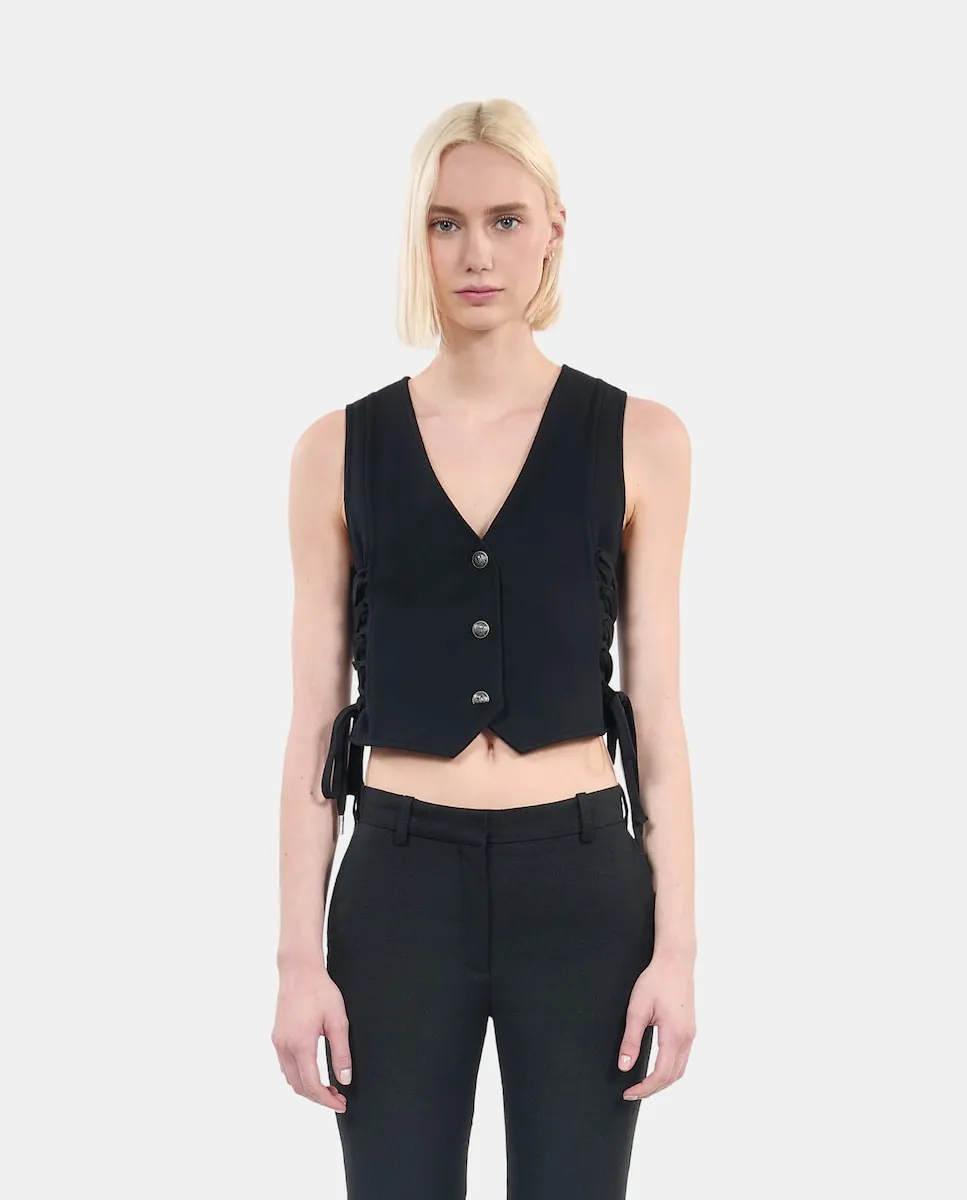 

Женский жилет с пуговицами и бантом The Kooples, черный
