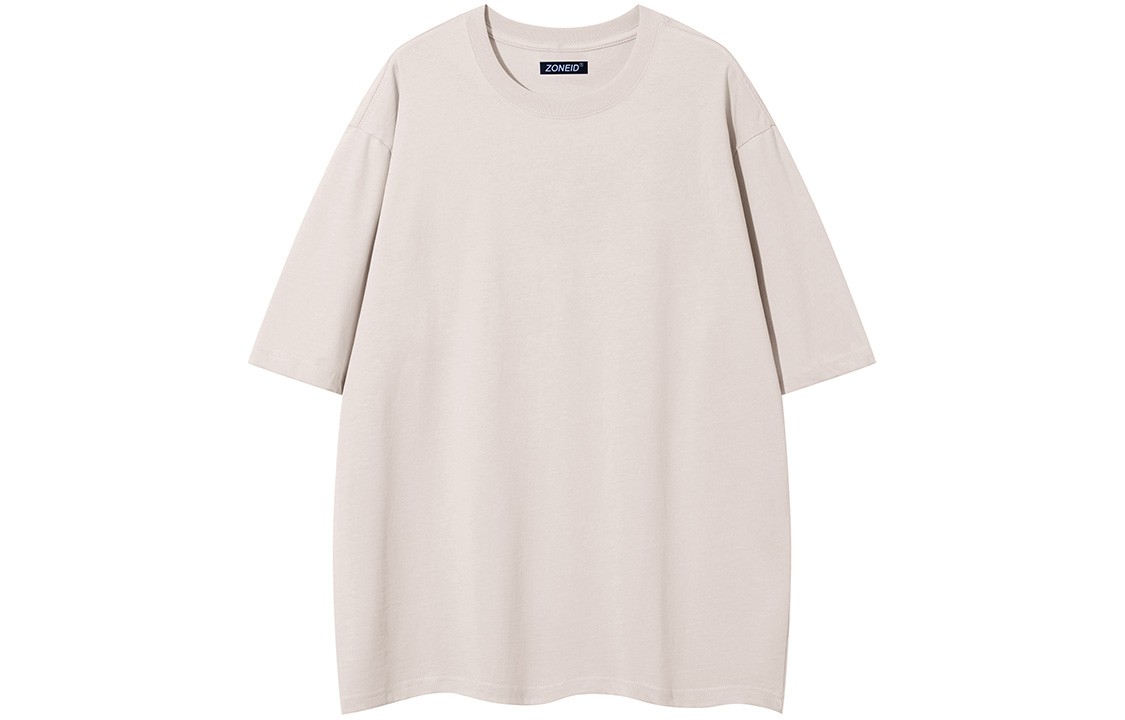 

Футболка с рукавом дроп-шиoulder, короткий рукав, унисекс ZONEiD, бежево-абрикосовая