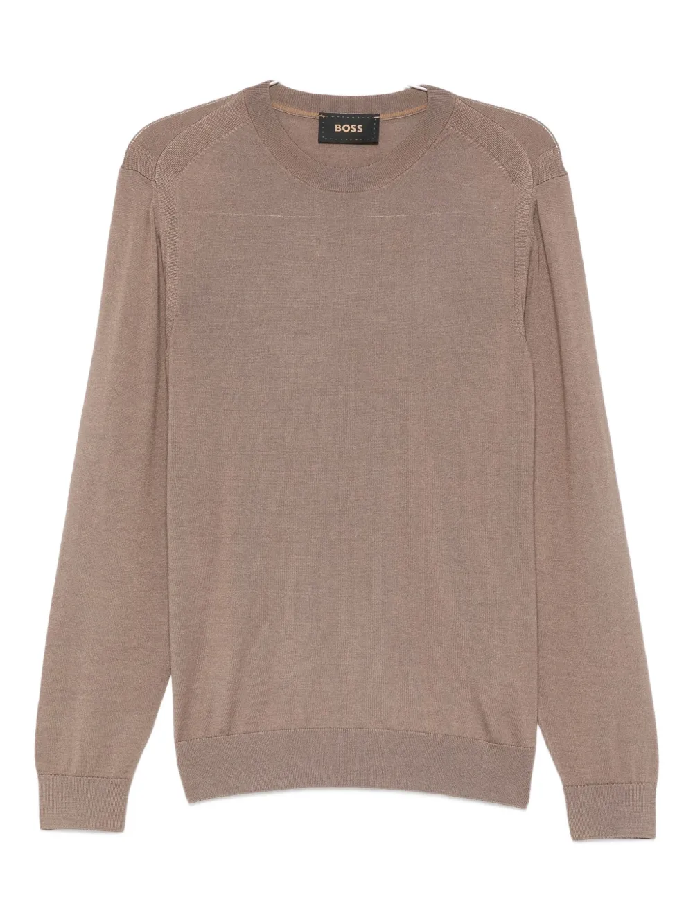 

Свитер с круглым вырезом BOSS, коричневый