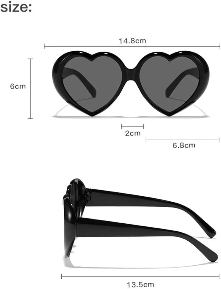 

Солнцезащитные очки в форме сердца для женщин, солнцезащитные очки для вечеринок, винтажные очки с защитой от УФ-излучения UV400. Аксессуары TVTBBVV, Red