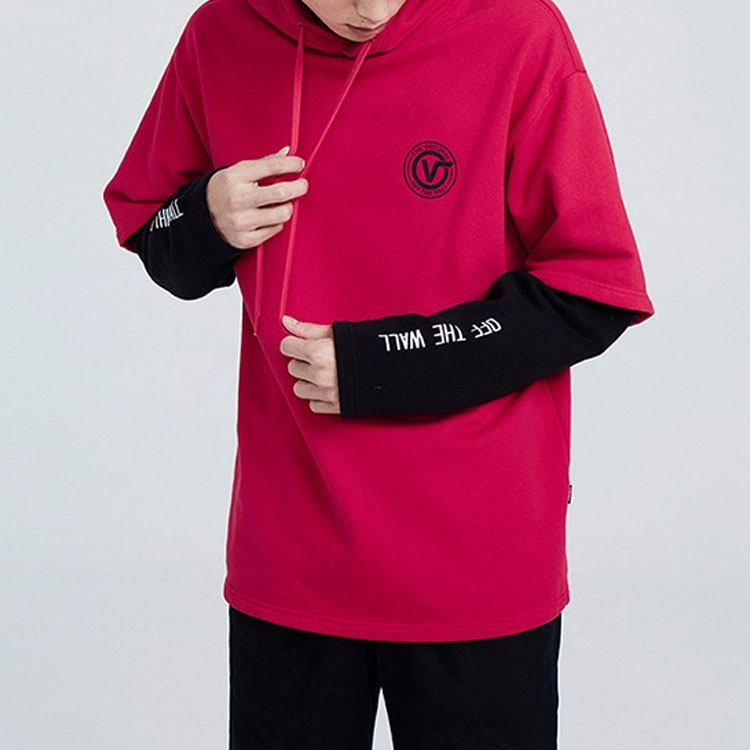 Толстовка Vans Red Black Colorblock Alphabet Printing Couple Style Red VN0A3QTQ0PZ, красный — фото 3