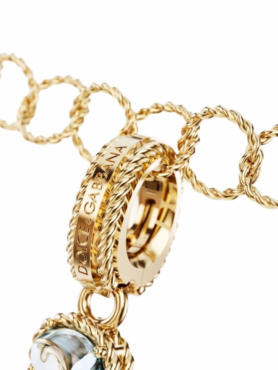 Подвеска V из желтого золота с драгоценными камнями Dolce & Gabbana, золотой — фото 2