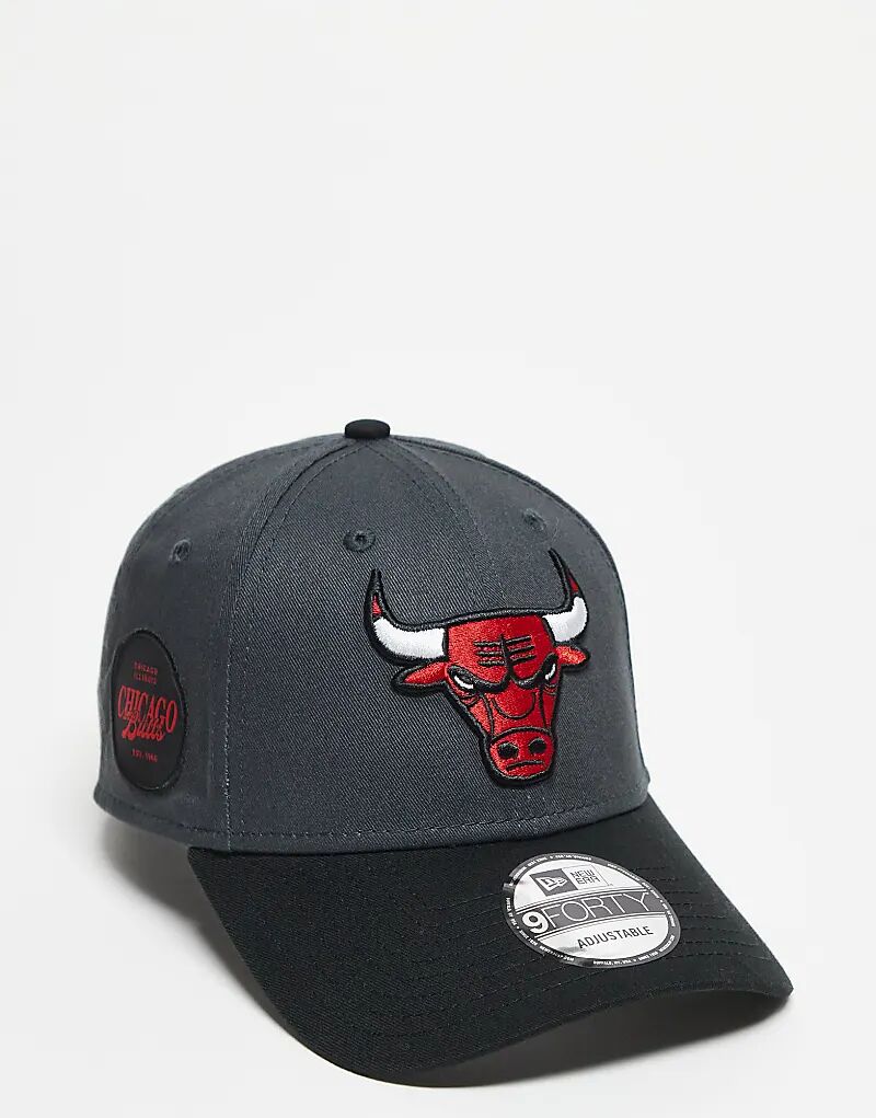 

Кепка New Era Chicago Bulls 9forty серого цвета с черным контрастным козырьком