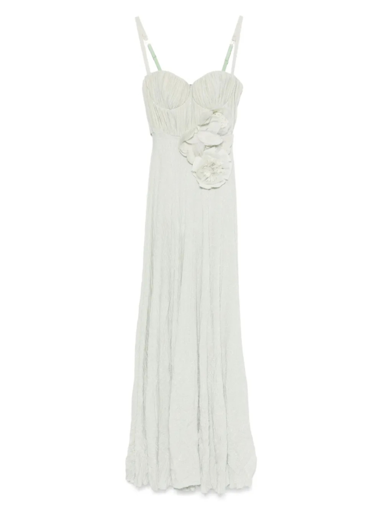 

Платье с цветочной вышивкой и люрексом Elisabetta Franchi, зеленый