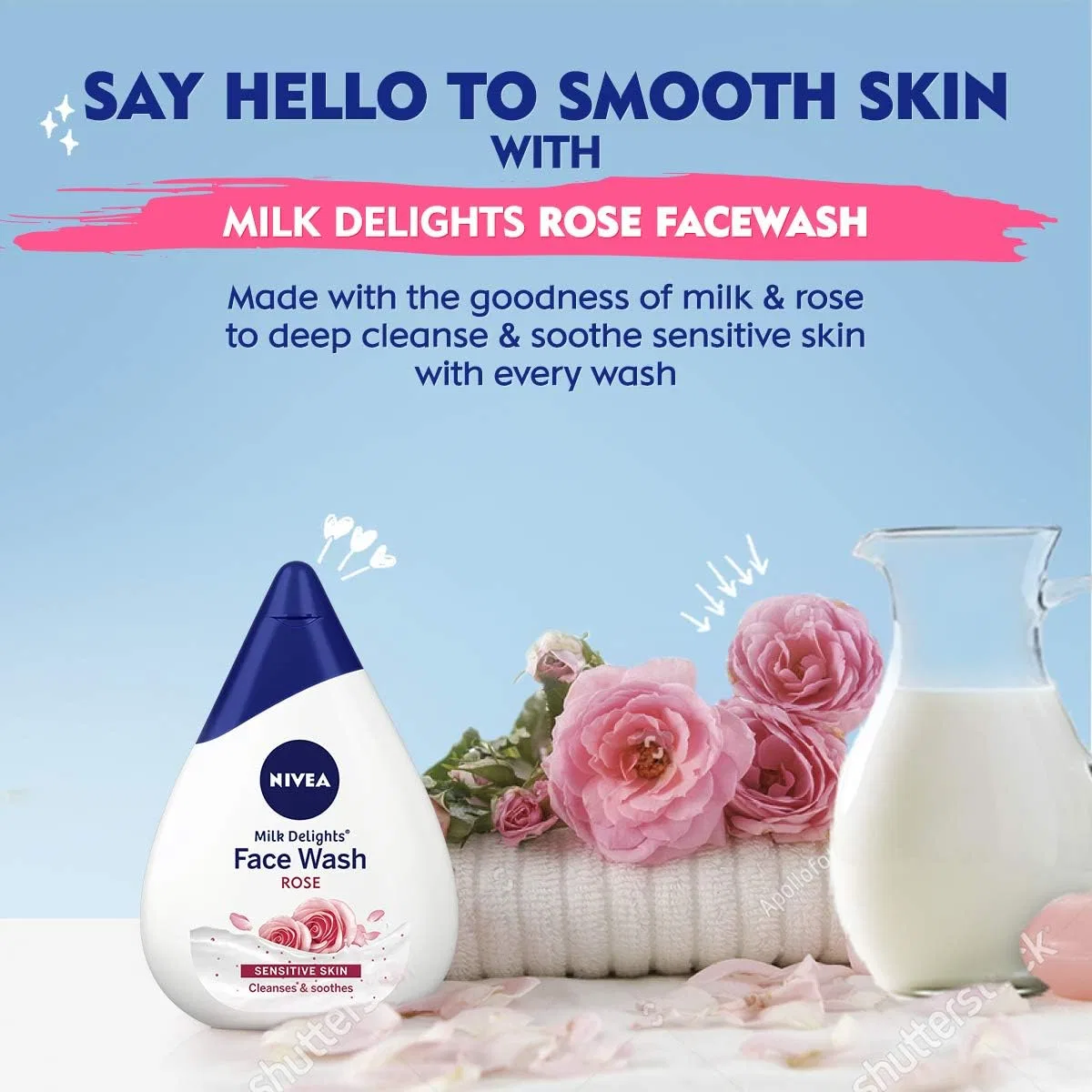 Гель для умывания Nivea — Caring Rosewater для чувствительной кожи, 100 мл — фото 2