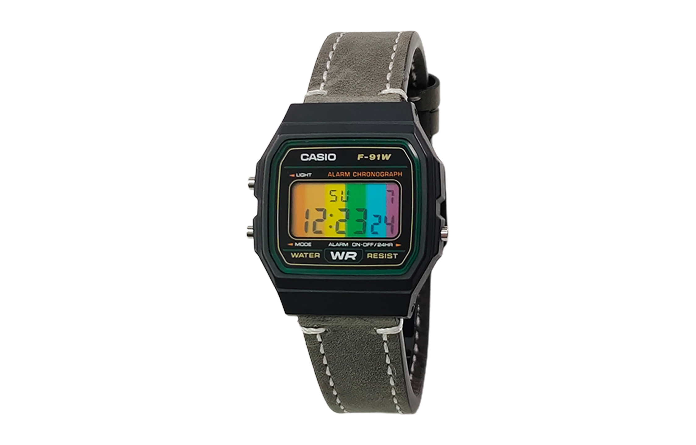 

CASIO Мужские часы Retrofit Series с кварцевым механизмом и ремешком из натуральной кожи, черный циферблат