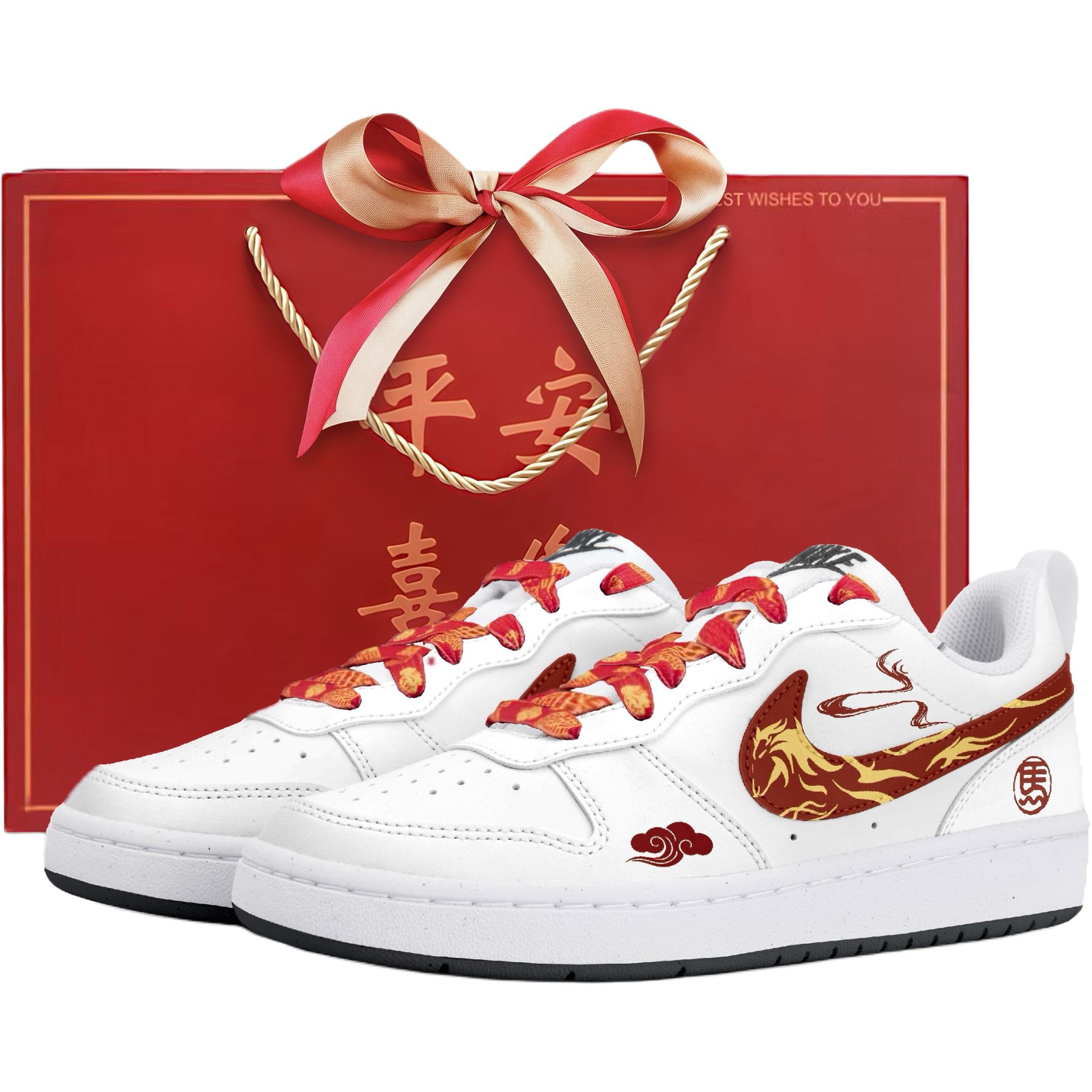 

Nike Court Borough Low top детские скейтборд кроссовки White Red для подростков