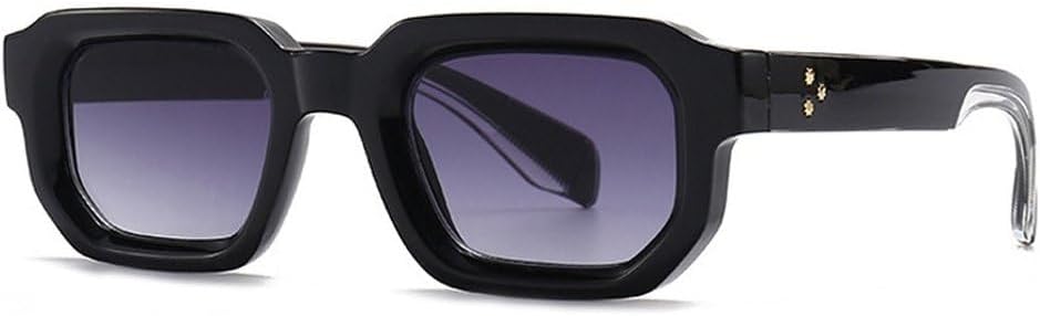 

Модные квадратные солнцезащитные очки с заклепками для женщин, солнцезащитные очки UV400 в стиле ретро с градиентом, солнцезащитные очки для мужчин в стиле панк SKFGNX, Black Gray Gradient