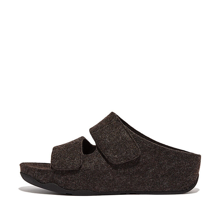 FitFlop Shuv E01 FR9-090 сандалии женские черные регулируемые на двух перемычках с войлочной стелькой