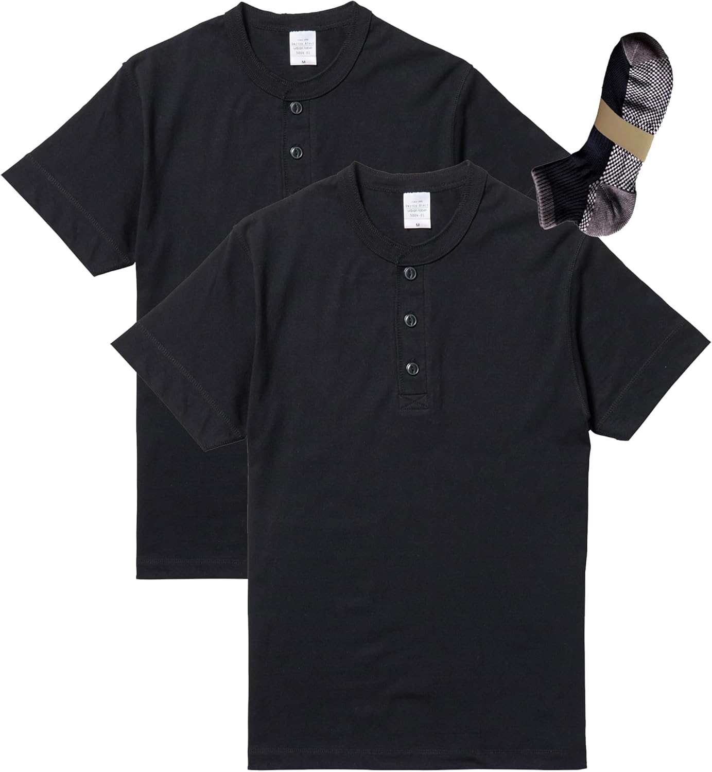 

Футболка с воротником-стойкой 5,6 унций мужская United Athle, черный