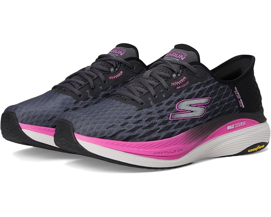 

Кроссовки SKECHERS Max Cushioning Propulsion Vitality Hands Free Slip-Ins, цвет Black/Hot Pink