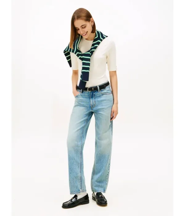 Блуза slim fit Tommy Hilfiger, кремовый — фото 2