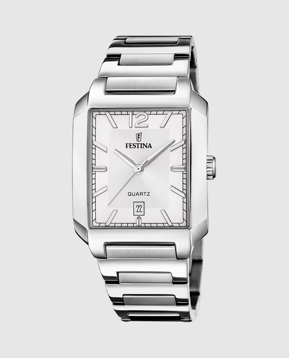 

F20677/2 On The Square мужские часы из серебряной стали Festina, серебряный