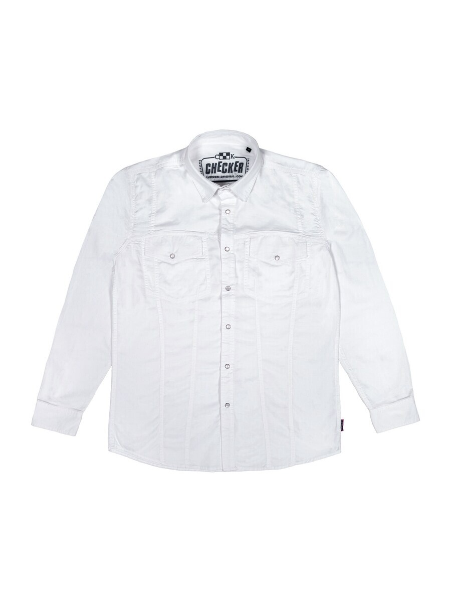 

Джинсовая рубашка Checker Regular fit Button Up Shirt Dynasty Denim, белый