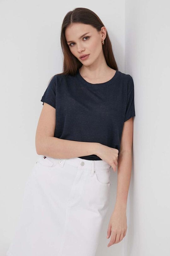 

Льняная футболка Лилиан Pepe Jeans, темно-синий