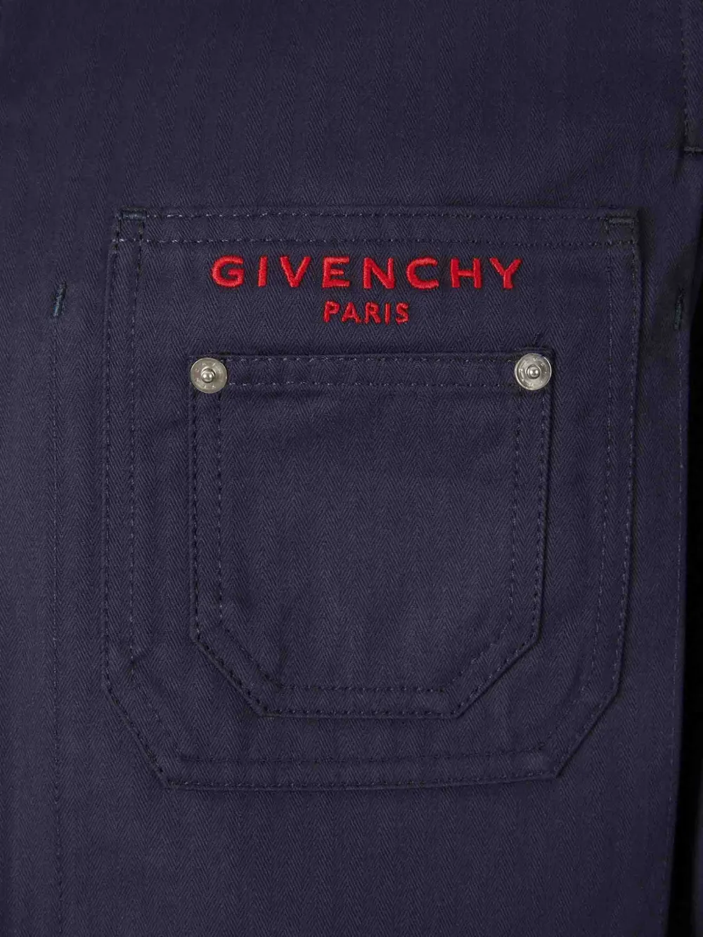 Рубашка-оверсирт с кутюрными швами на пуговицах Givenchy, синий — фото 4