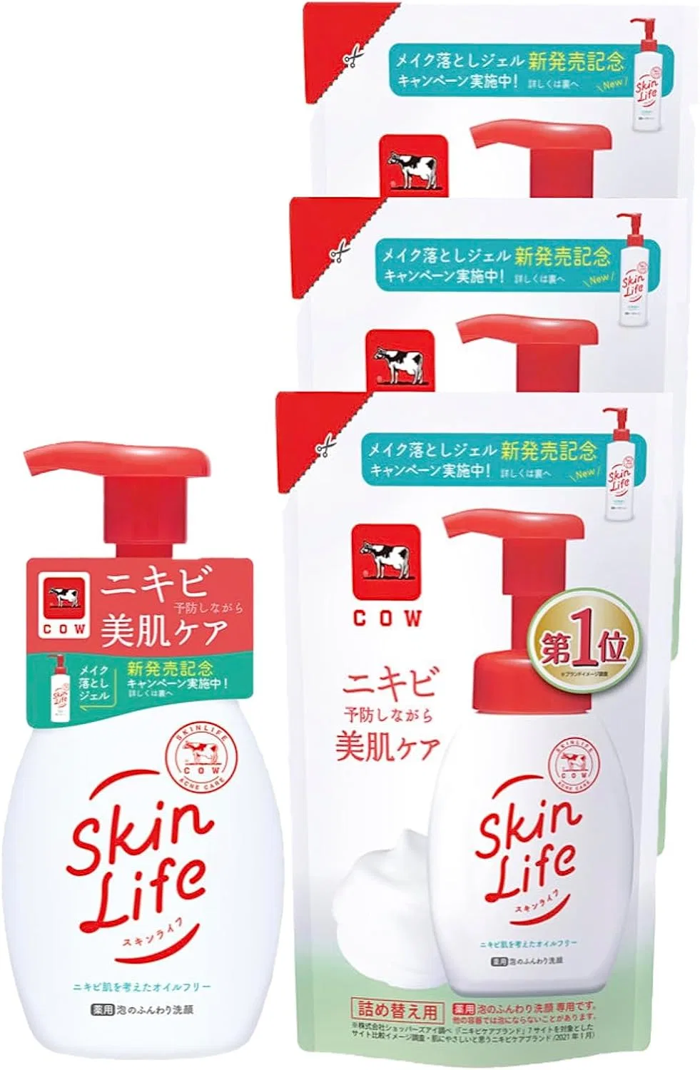 Пенка для умывания Skin Life Medicated Soft Foaming Face Cleansing Body, 160 мл + 3 сменных блока по 140 мл