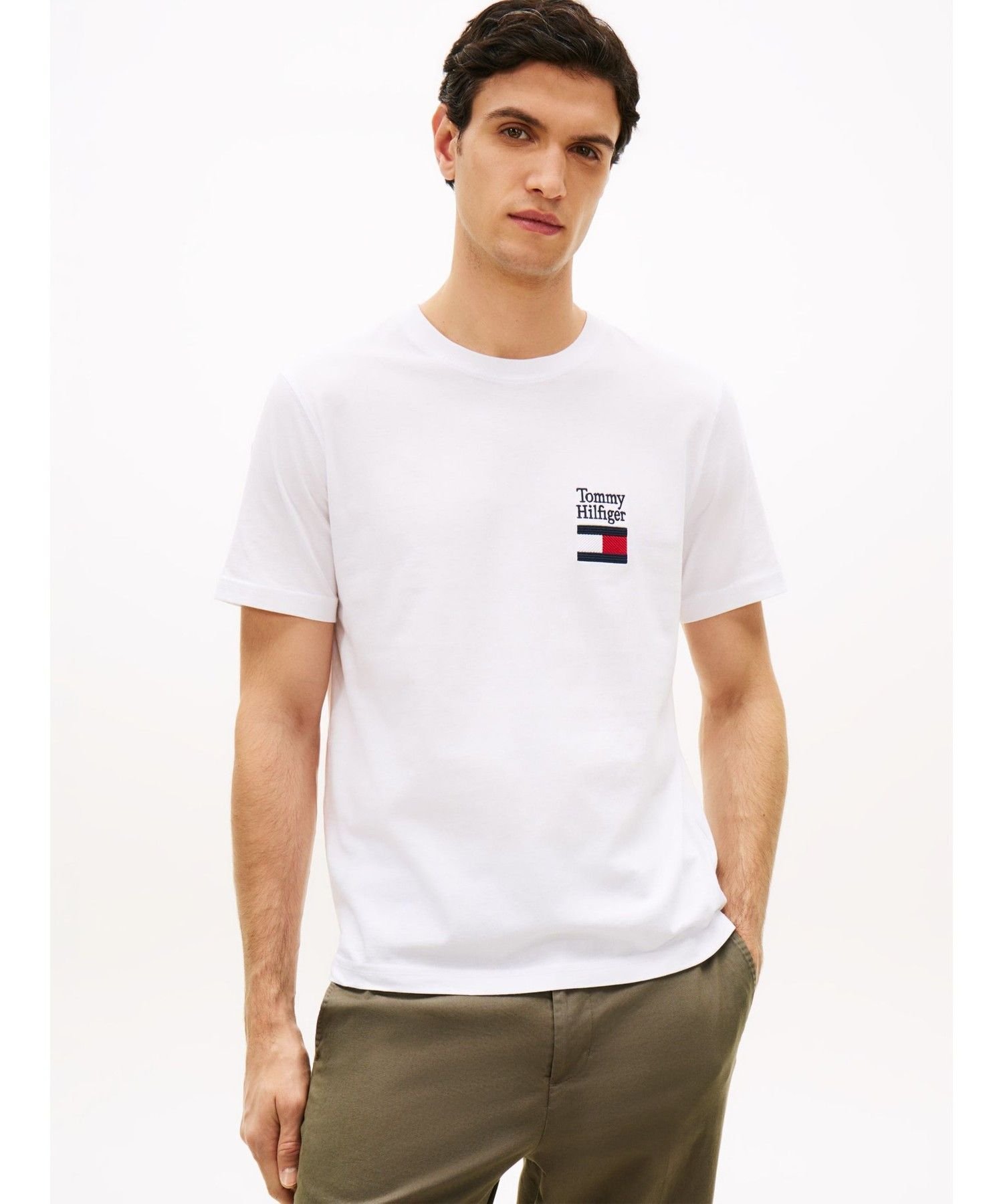 Футболка Brand Love Text Stack TOMMY HILFIGER, White YBR