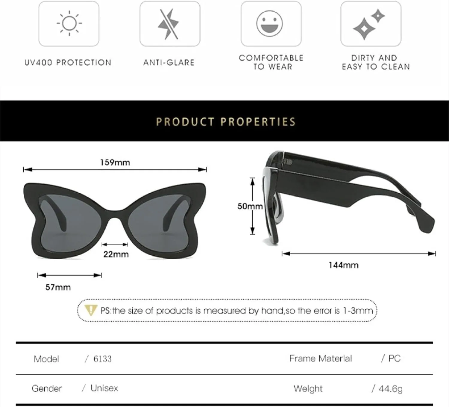 

Солнцезащитные очки-бабочки для женщин, большие, в форме сердца, модные, с леопардовым принтом, для активного отдыха, защита от УФ-излучения UV400 TVTBBVV, C5