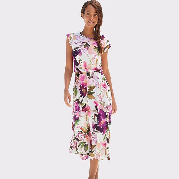 

Женское платье с рукавами-крылышками Lascana, White Printed