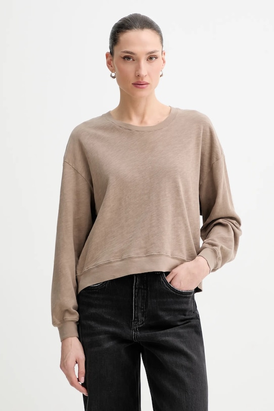 

Хлопковый лонгслив American Vintage, бежевый