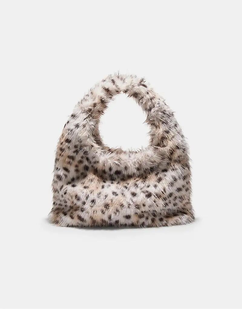 

Сумка Stradivarius из искусственного меха белого цвета