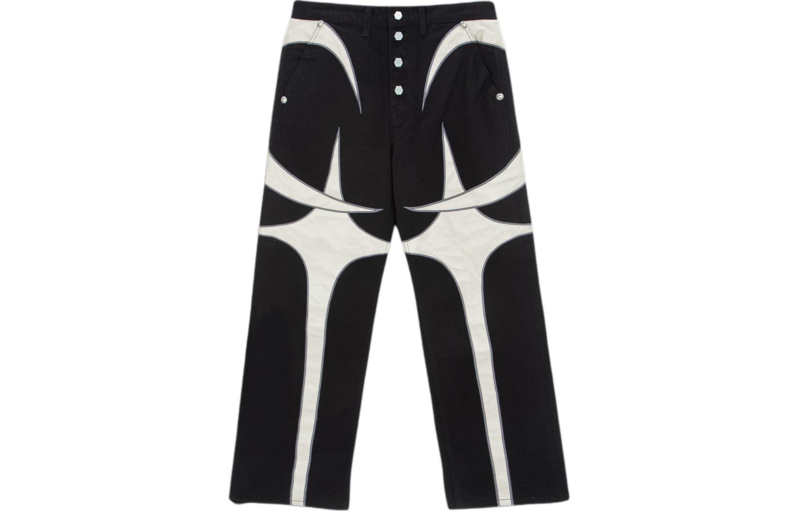 

Джинсы с панелями из искусственной кожи зауженные THUG CLUB, черный