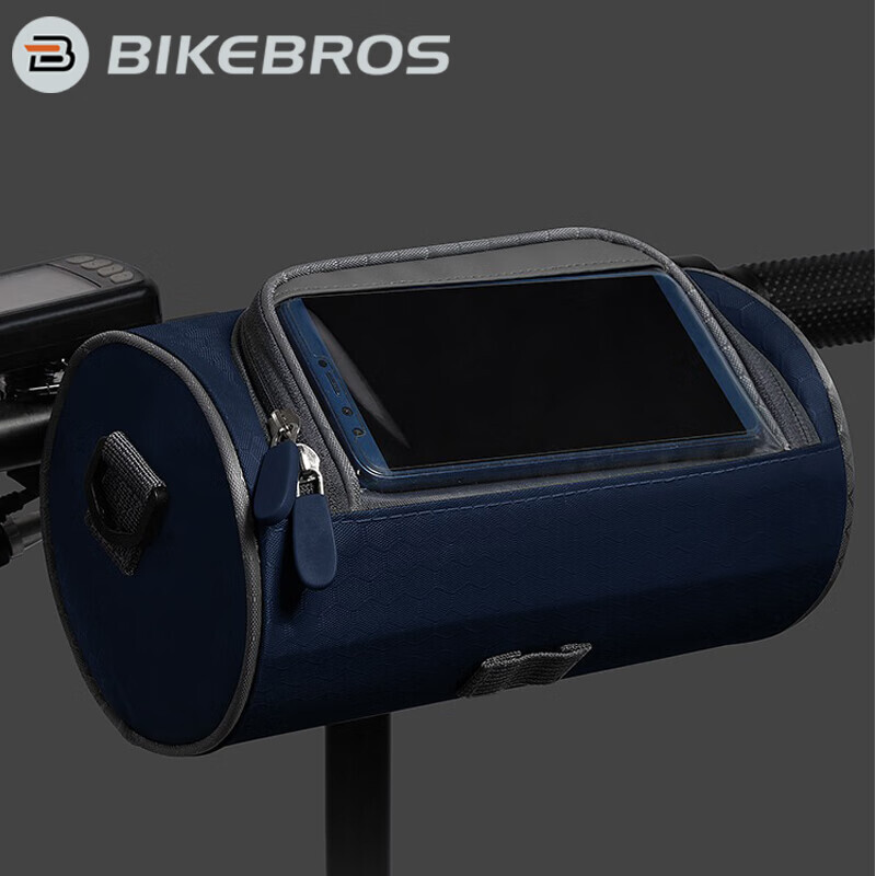 

[T] Сумка для передней балки велосипеда BIKEBROS, сумка для смесителя для электровелосипеда, сумка на руль, водоотталкивающая передняя сумка, сумка для велосипеда для мотоцикла, темно-синяя [подходит для мобильных телефонов с диагональю экрана м...