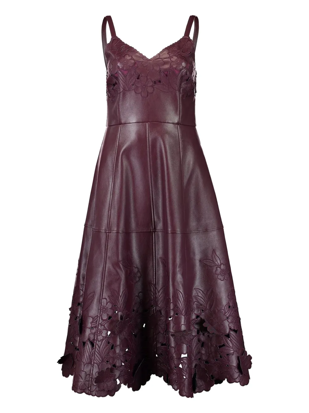 

Кожаное платье Tahlia с лазерной отделкой и цветочным узором Christy Lynn, фиолетовый