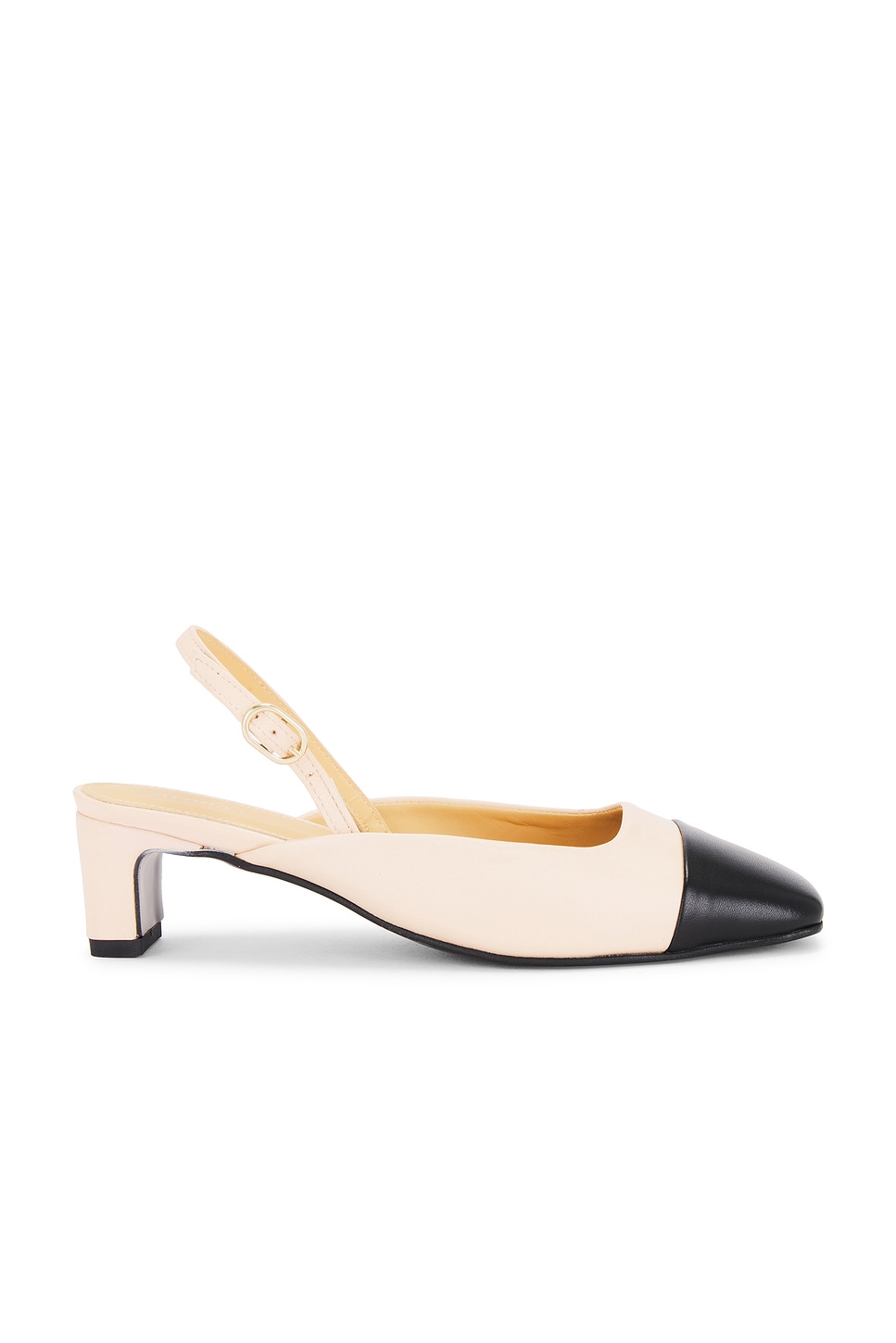 Туфли на каблуке двухцветные Lindy Alohas, cream & black