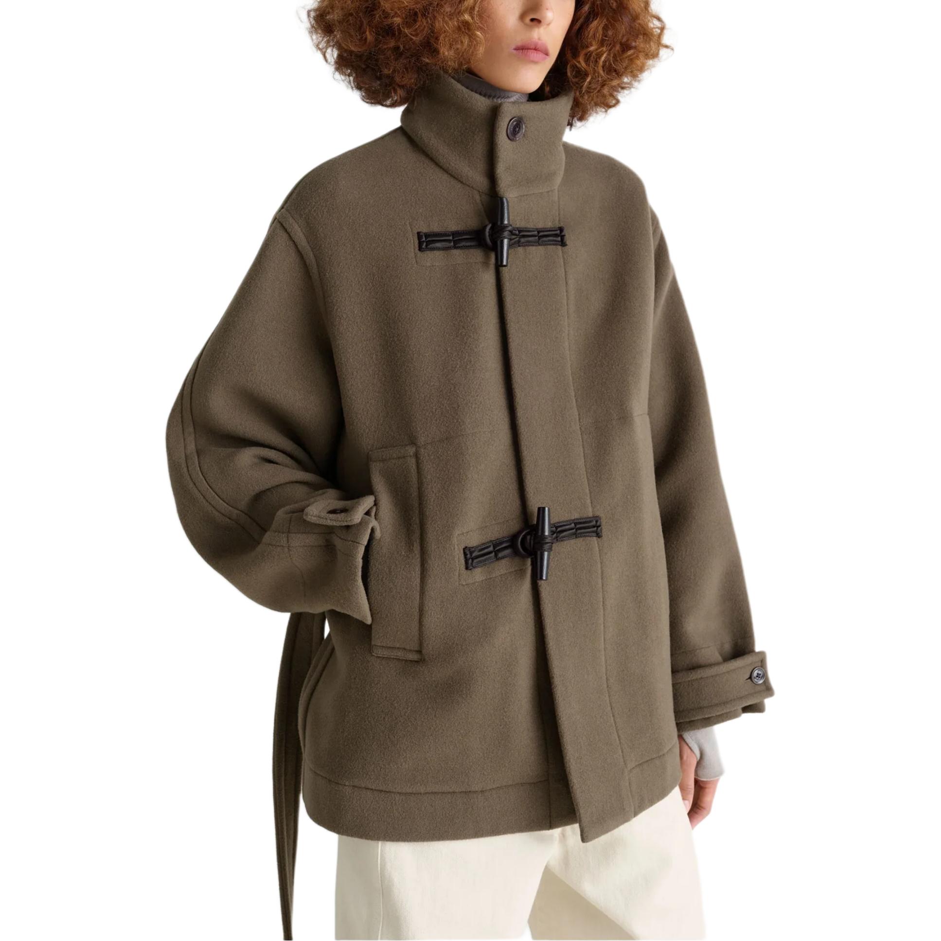 

Куртка-дафл с поясом и застежкой-переключателем Lemaire, темно-коричневый