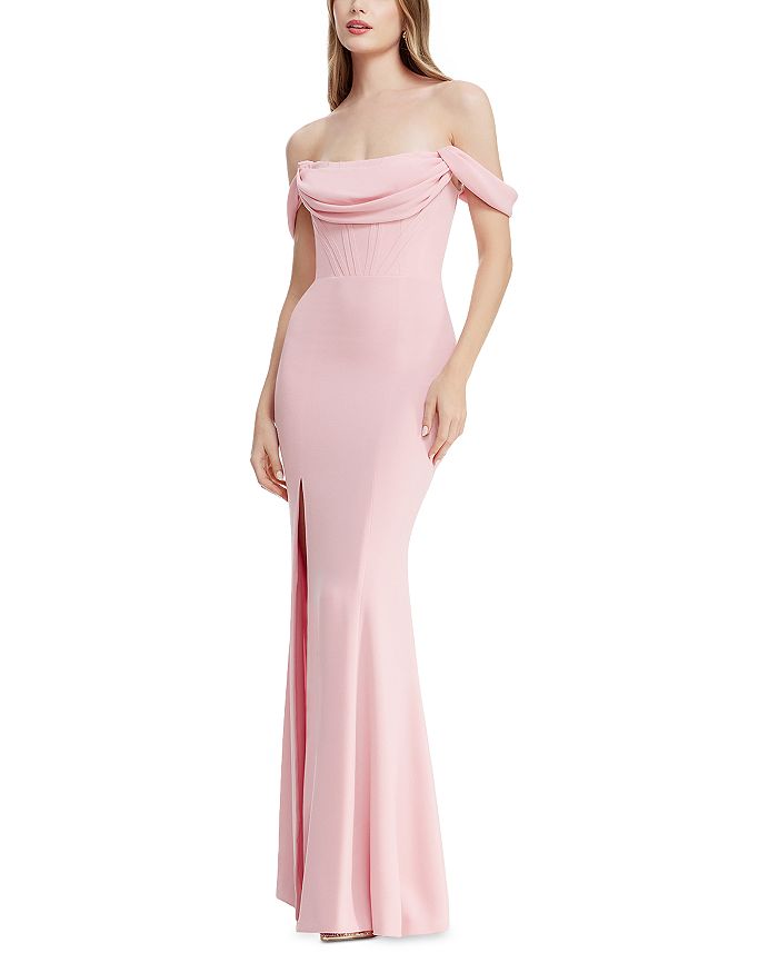 

Платье Melania с открытыми плечами Dress the Population, розовый