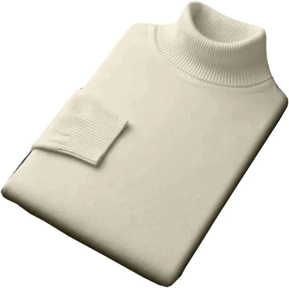 

Мужской вязаный свитер-водолазка с длинным рукавом