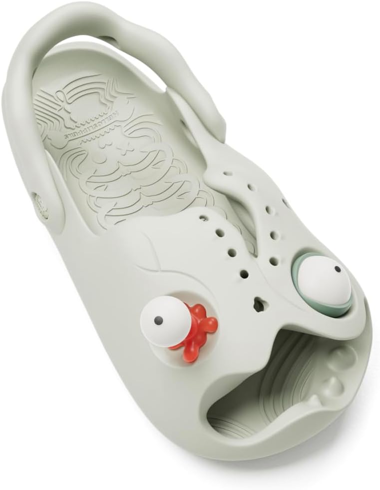 Сандалии Hello Slippers Mr Skully Slides, с изображением черепа. Супермягкие, экологичные, из материала EVA, обувь Cloud для женщин и мужчин, для дома и улицы, светло-серый — фото 3