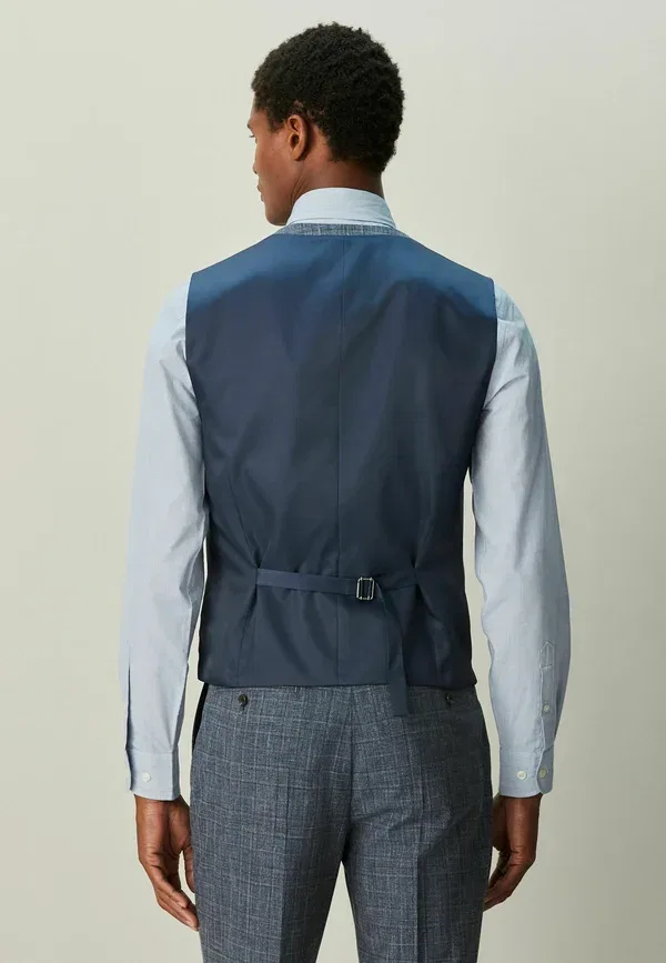 Жилет Regular fit trimmed check suit, Next, темно-синий — фото 2