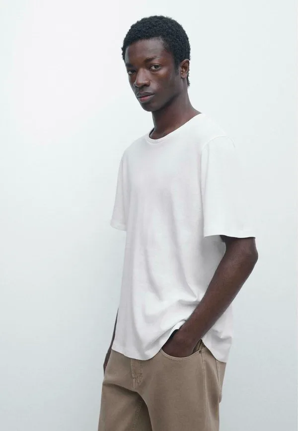 Базовая футболка с коротким рукавом Massimo Dutti, White