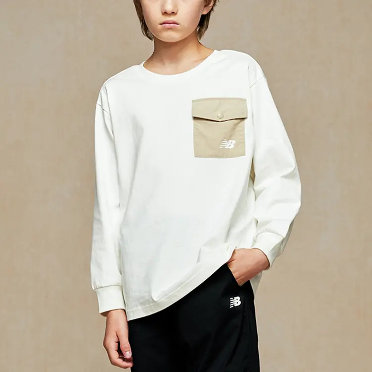 Футболка Sport Club для детей 3-7 лет New Balance, слоновая кость — фото 4