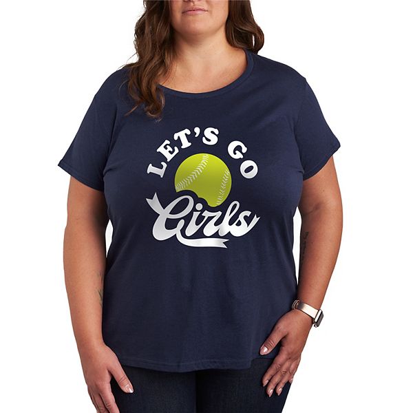 

Футболка с принтом Let's Go Girls Softball, plus size Licensed Character
