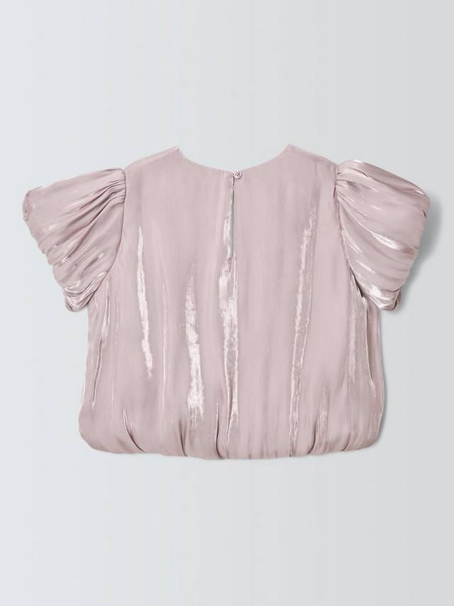 Детский топ с пышными рукавами и пузырьковым подолом John Lewis, Pink — фото 4