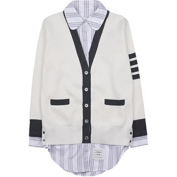 

Многослойная рубашка-кардиган Milano Oxford THOM BROWNE, белый