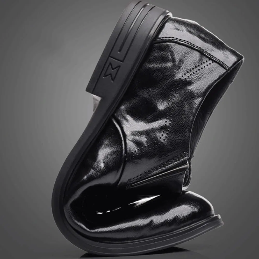 Лоферы из натуральной кожи Burnished Leather Classic Slip-on Plain Toe Block Heel, коричневый UOPYNE — фото 3