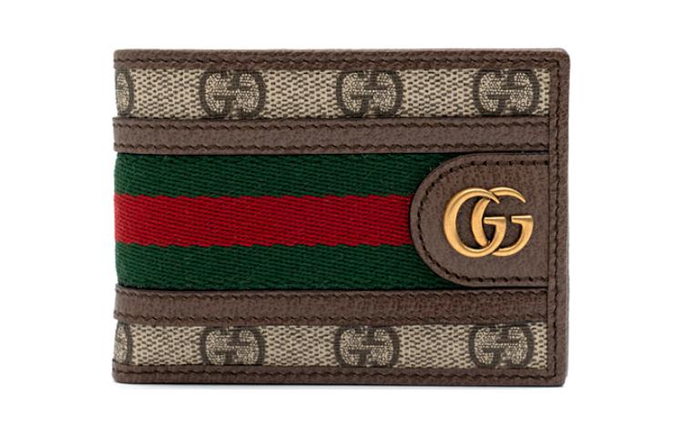 

Мини-кошелёк Ophidia Canvas With Calfskin мужской коричневый и бежевый GUCCI