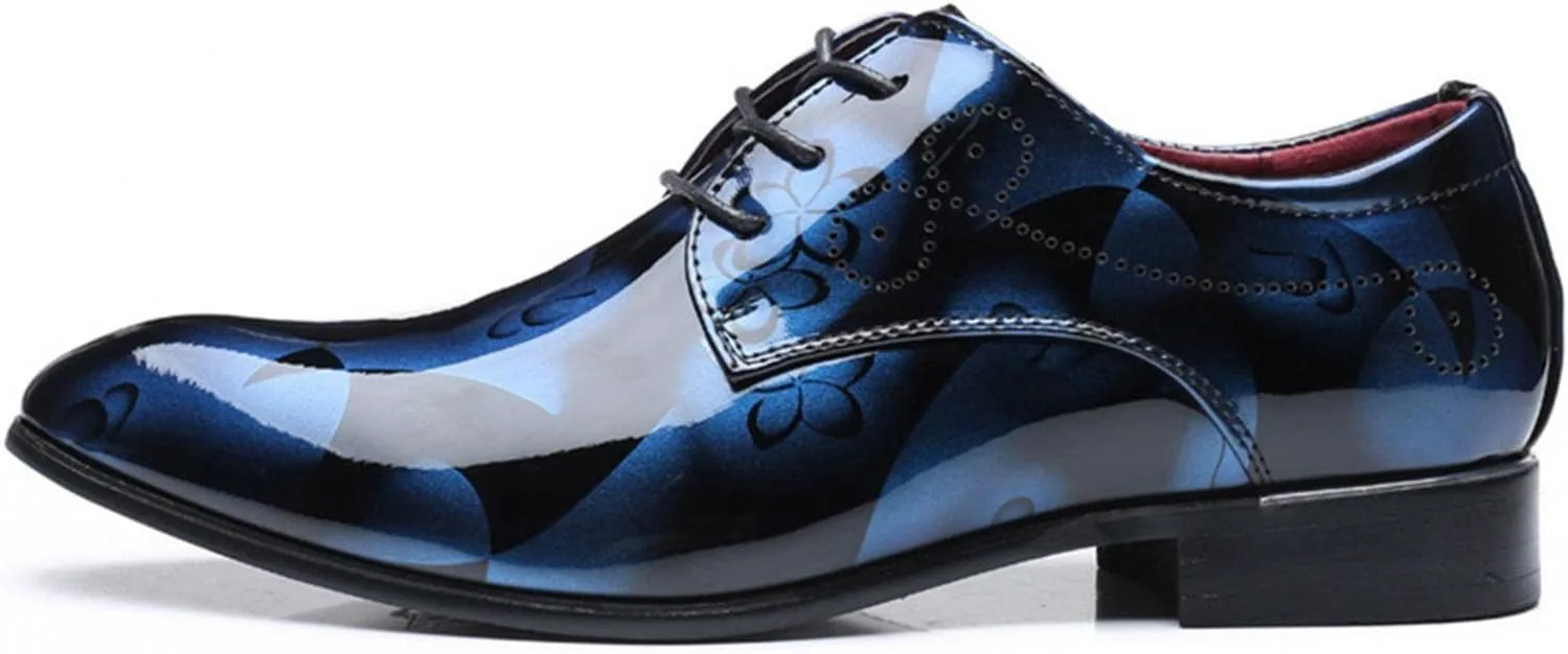 

Мужские классические кожаные туфли Oxfords Hbeylia, закрытые с острым носком, шнуровка, формальные деловые туфли, модные Oxfords для смокинга с крыльями, современные туфли для мужчин, для работы в офисе и свадьбы, синий